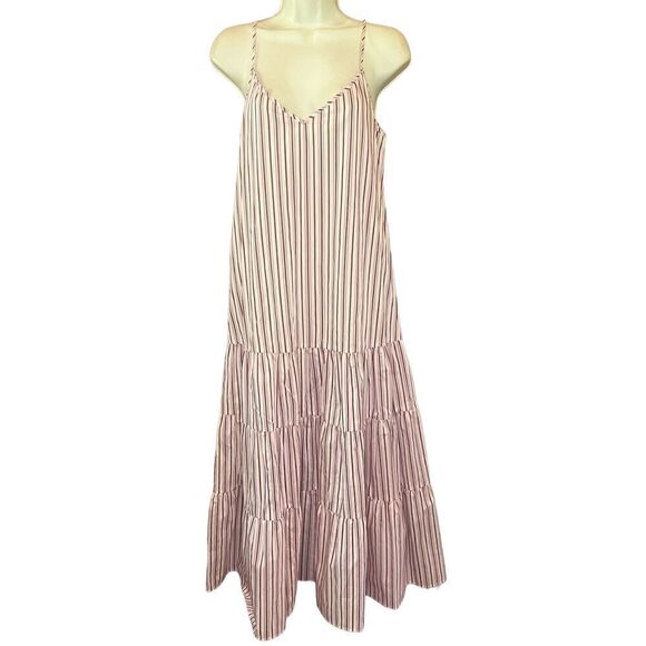 BOSS Datecara Striped Tiered Midi Dress in Stripes NWT Size 6 - Picture 4 of 9